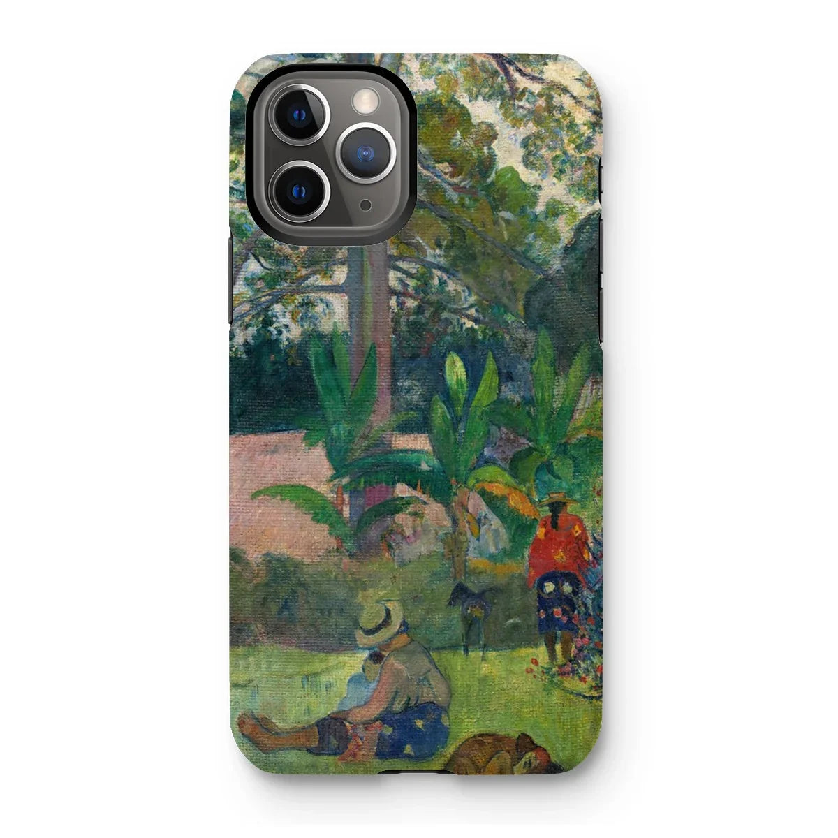 The Big Tree - Paul Gauguin Iphone Case, 11 Pro / Matte, Iphone Case Colorful Tropical Landscape Painting Figures