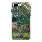 The Big Tree - Paul Gauguin Iphone Case, 8 Plus / Matte, Phone Case Colorful Tropical Landscape Painting Figures Lush