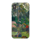 The Big Tree - Paul Gauguin Iphone Case, x / Matte, Phone Case Colorful Tropical Garden Scene Painting