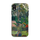 The Big Tree - Paul Gauguin Iphone Case, Xr / Matte, Phone Case Colorful Tropical Landscape Painting Figures Lush