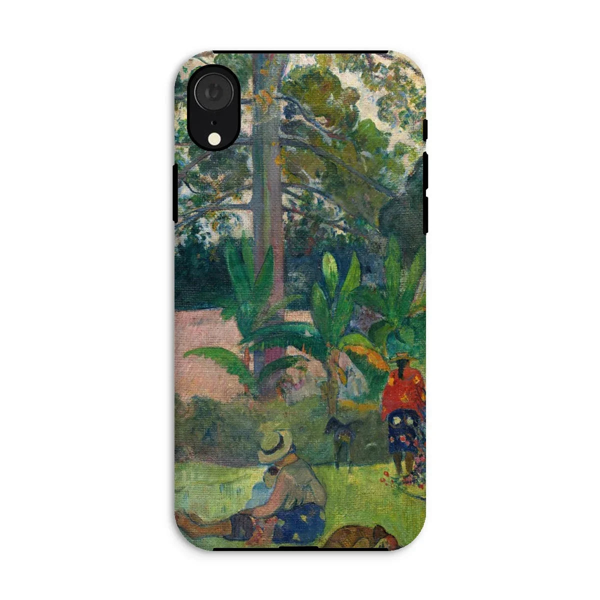 The Big Tree - Paul Gauguin Iphone Case, Xr / Matte, Phone Case Colorful Tropical Landscape Painting Figures Lush