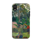 The Big Tree - Paul Gauguin Iphone Case, Xr / Matte, Phone Case Colorful Tropical Landscape Painting Figures Lush