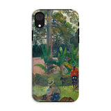 The Big Tree - Paul Gauguin Iphone Case, Xr / Matte, Phone Case Colorful Tropical Landscape Painting Figures Lush