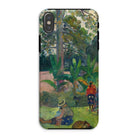 The Big Tree - Paul Gauguin Iphone Case, Xs / Matte, Phone Case Colorful Tropical Garden Scene Figures