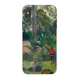 The Big Tree - Paul Gauguin Phone Case Iphone x / Matte Phone Case Colorful Tropical Garden Scene Painting Gauguin’s Tahitian Dreamscape,