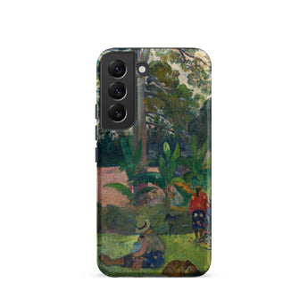 The Big Tree - Paul Gauguin Phone Case Samsung Galaxy S22 / Matte Phone Case Vibrant Impressionistic Painting People Lush Green Gauguin’s