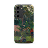 The Big Tree - Paul Gauguin Phone Case Samsung Galaxy S23 Plus / Matte Phone Case Vibrant Impressionistic Painting Two Figures Lush