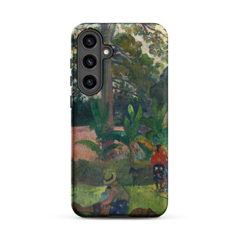 The Big Tree - Paul Gauguin Phone Case Samsung Galaxy S24 Plus / Matte Phone Case Vibrant Impressionistic Painting Figures Lush Tropical