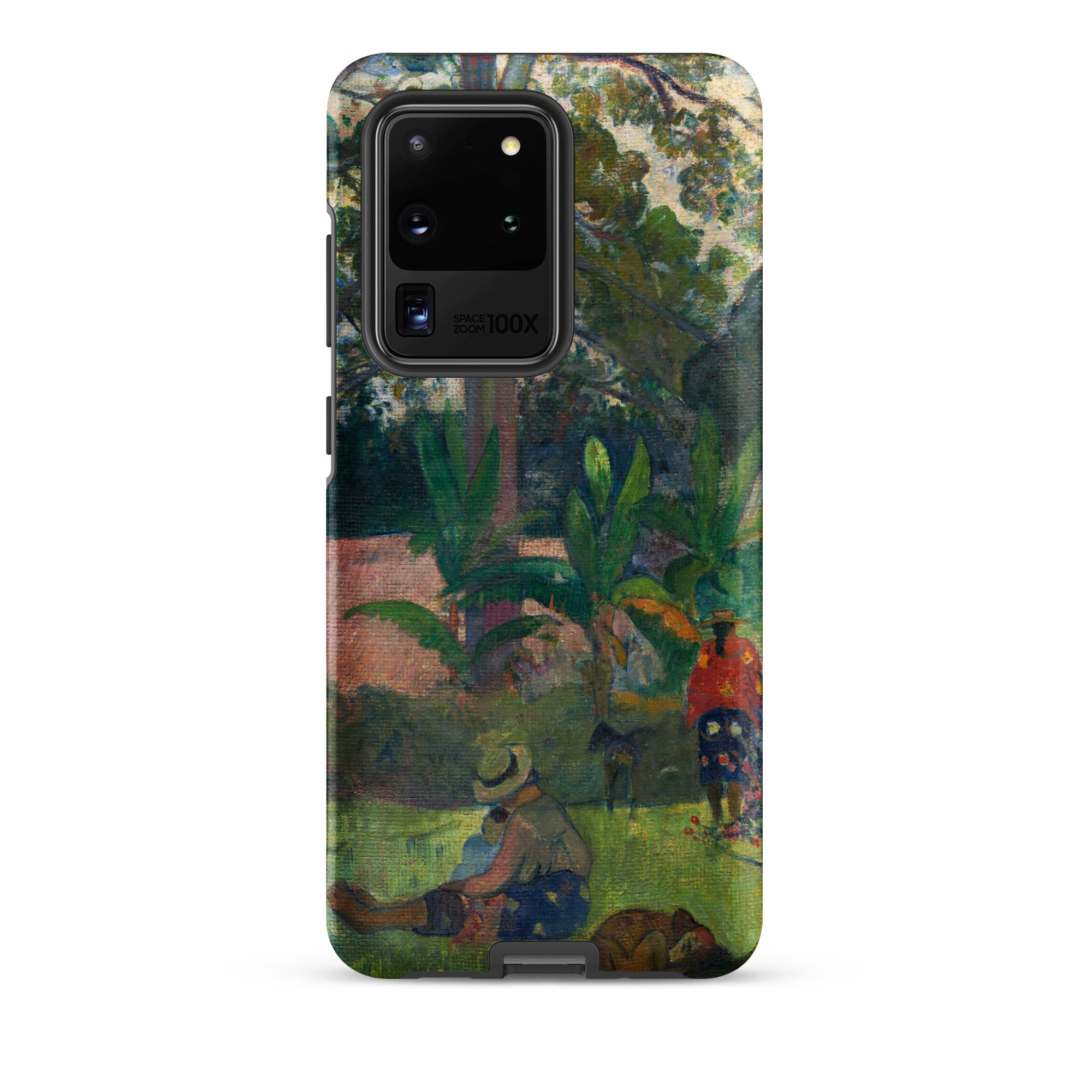 The Big Tree Paul Gauguin Samsung Case, Galaxy S20 Ultra / Matte, Smartphone Case Vibrant Landscape Painting Design People Lush