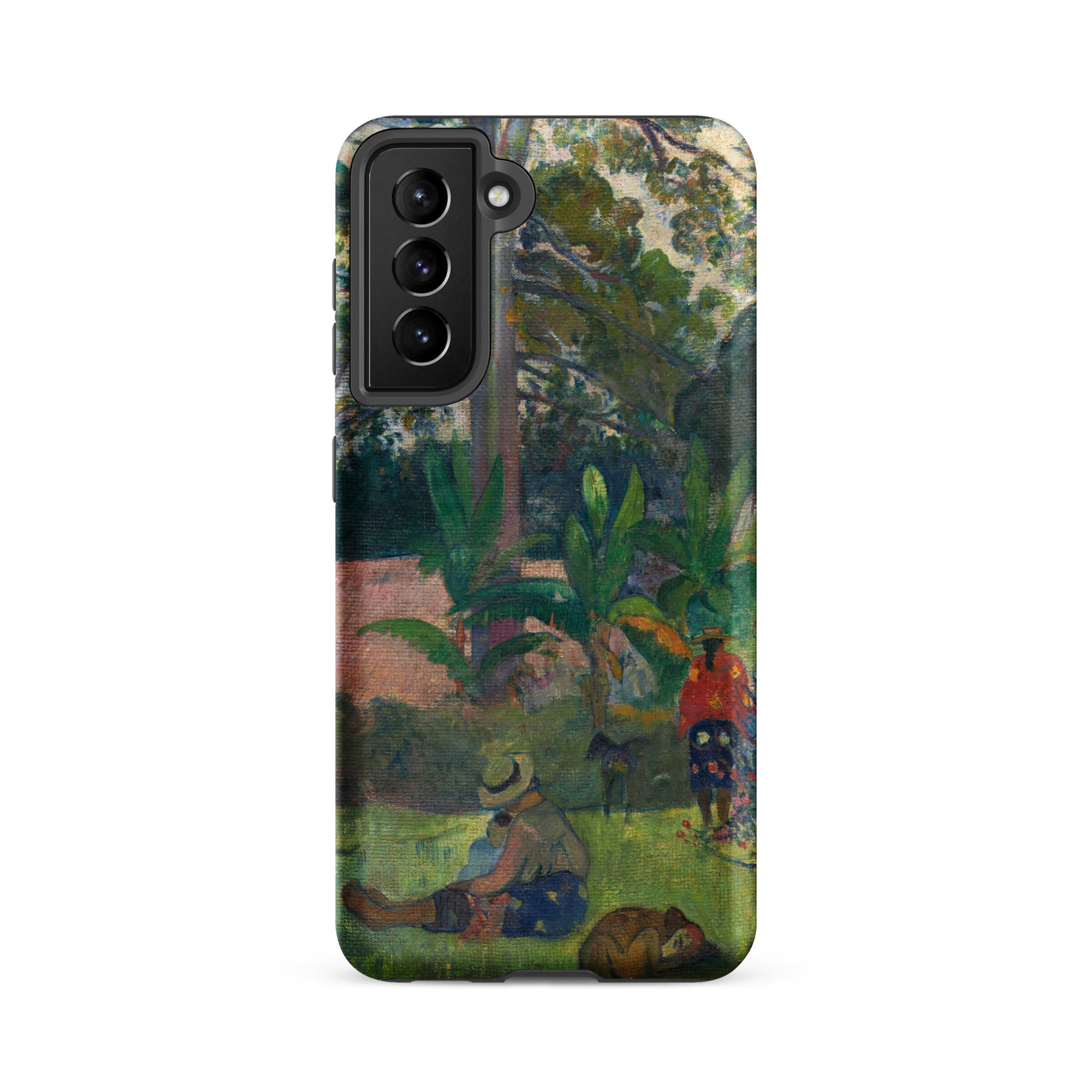 The Big Tree Paul Gauguin Samsung Case, Galaxy S21 Fe / Matte, Smartphone Case Painting People Lush Green Landscape