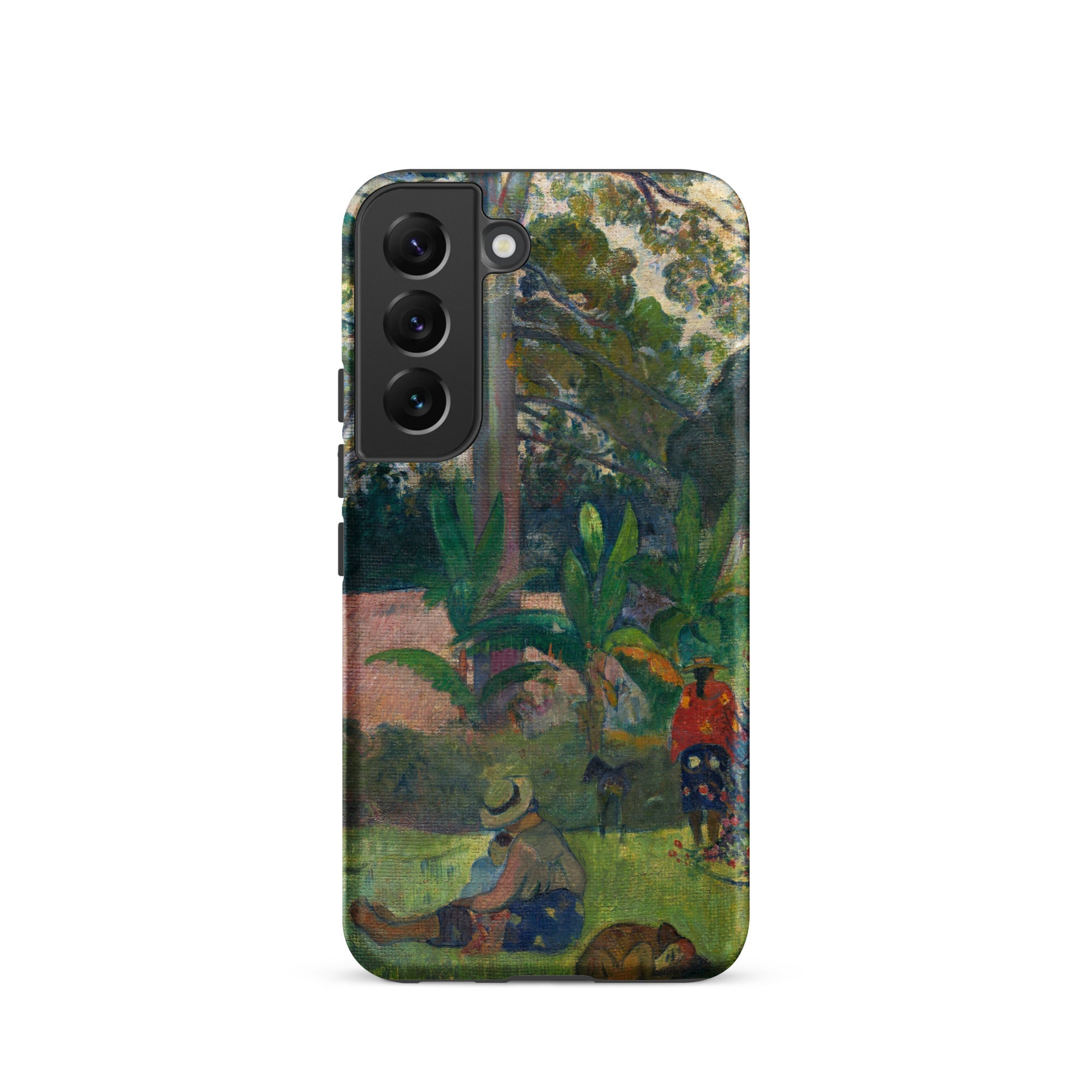 The Big Tree Paul Gauguin Samsung Case, Galaxy S22 / Matte, Smartphone Case Vibrant Painting Lush Green Landscape Figures
