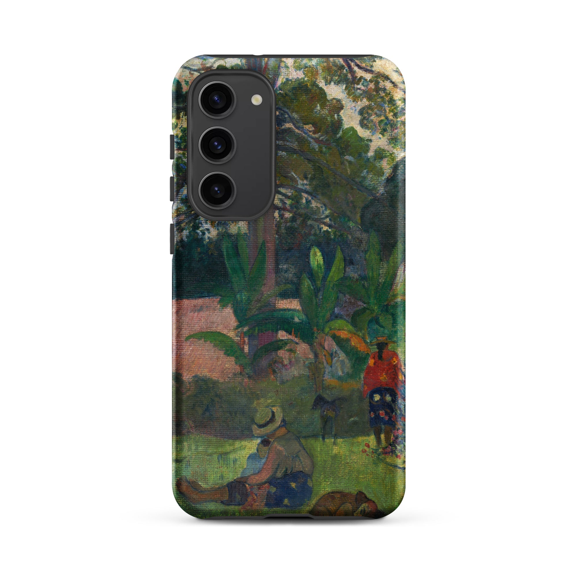 The Big Tree Paul Gauguin Samsung Case, Galaxy S23 Plus / Matte, Smartphone Case Vibrant Landscape Painting Figures