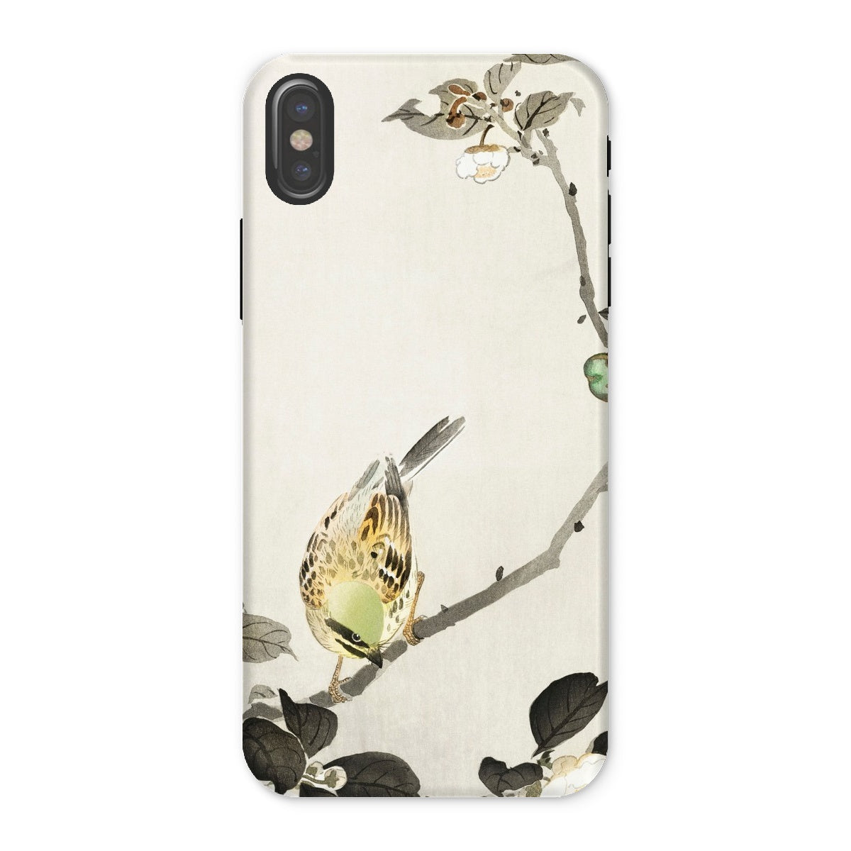 Bird on Branch Ohara Koson Shin Hanga Iphone Case, x / Matte, Phone Case Delicate Asian Style Painting Bird Branch