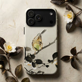 Bird on Branch - Ohara Koson Shin-hanga Phone Case Beige Phone Case Detailed Illustration Bird Perched Branches Ohara Koson, Cradle Avian