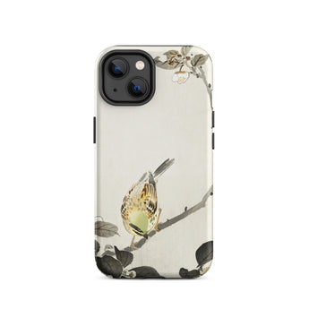 Bird on Branch - Ohara Koson Shin-hanga Phone Case Iphone 14 / Matte Bird-themed Phone Case Ohara Koson, Cradle Avian Innovation, Meiji-era