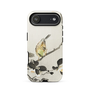 Bird on Branch - Ohara Koson Shin-hanga Phone Case Iphone 17 Air / Matte White Gold Bird Branch Phone Case Floral Design Ohara Koson,