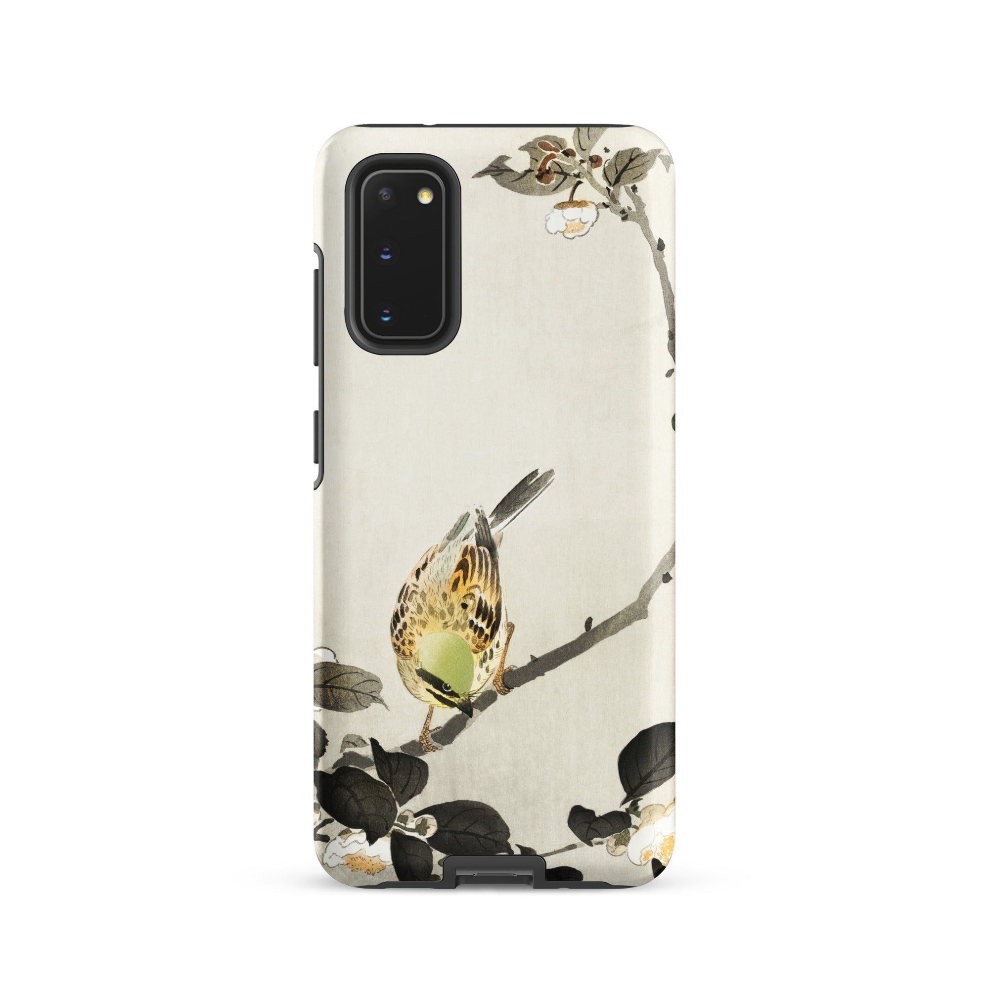 Bird on Branch Ohara Koson Shin Hanga Samsung Case, Galaxy S20 / Matte, White Phone Case Bird Floral Design