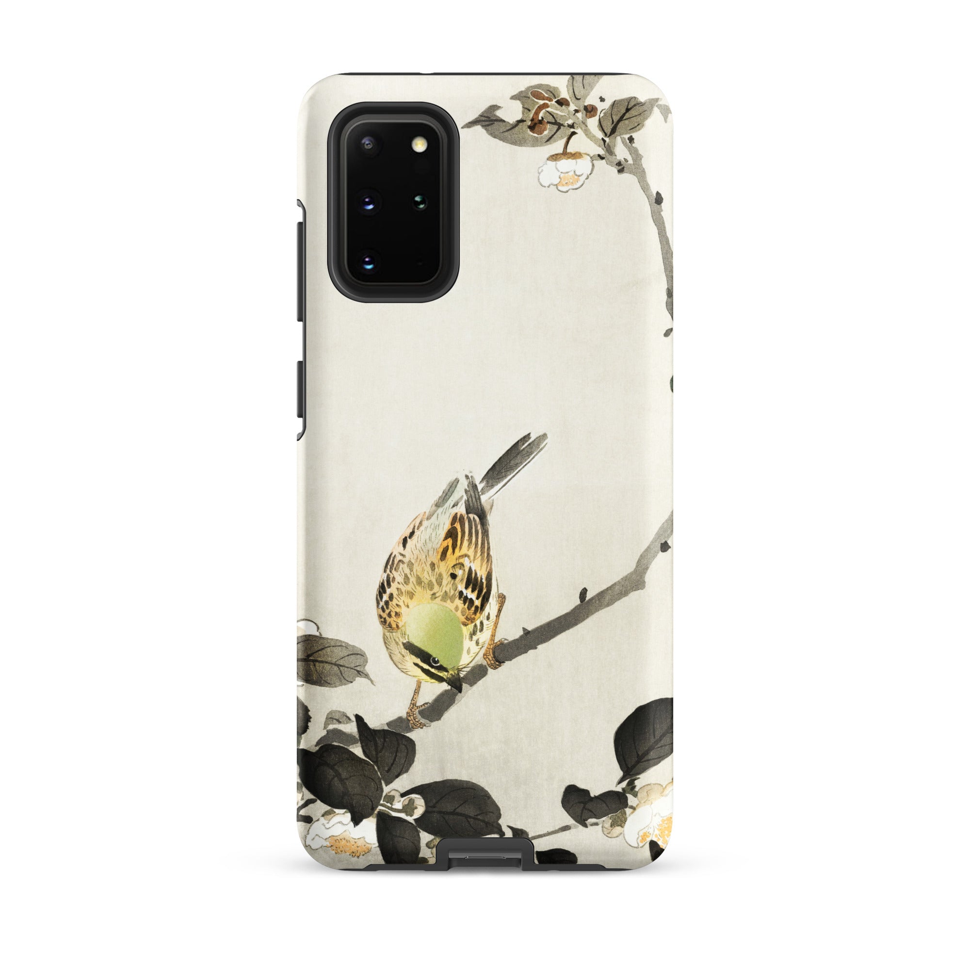 Bird on Branch Ohara Koson Shin Hanga Samsung Case, Galaxy S20 Plus / Matte, White Smartphone Case Bird Tree Branch Design
