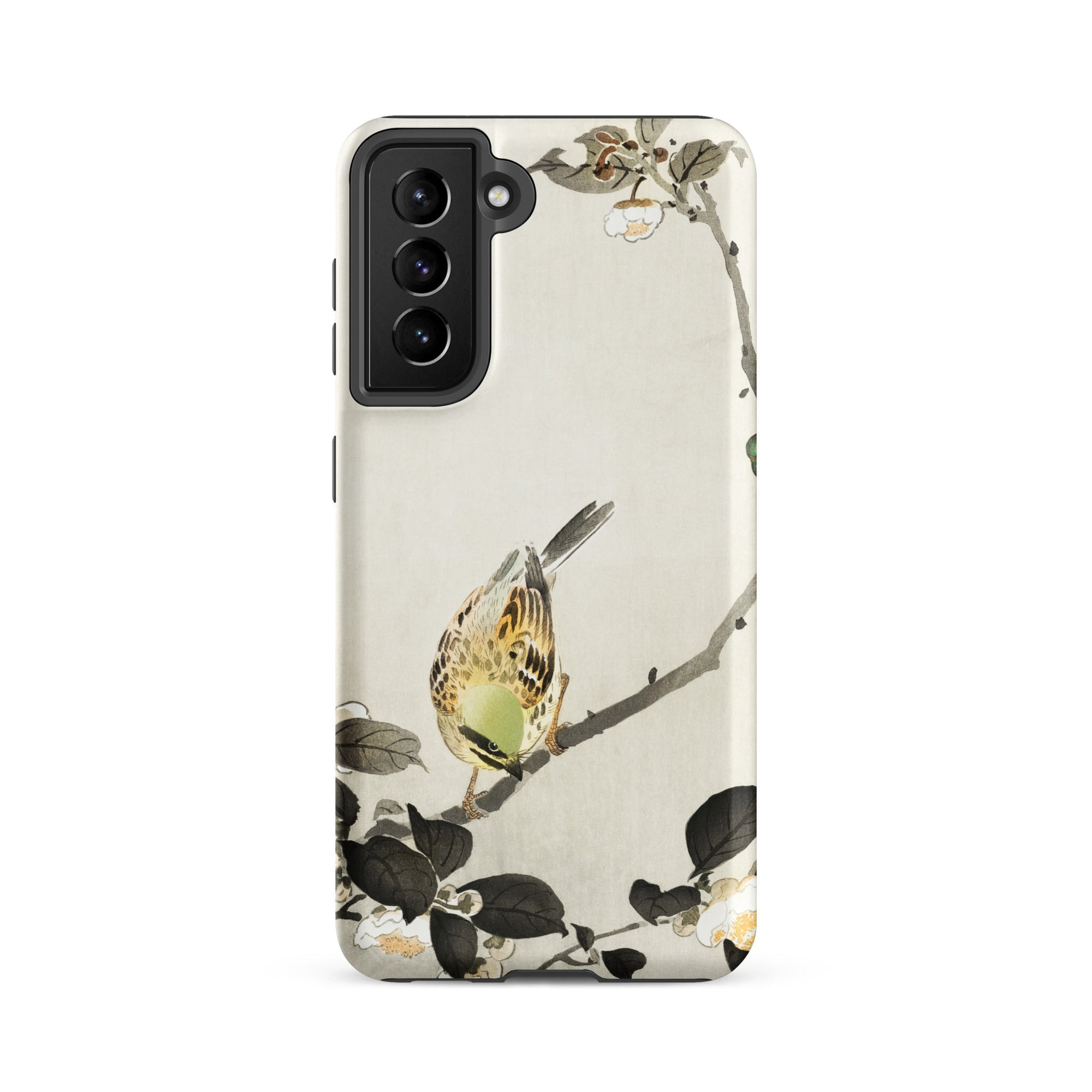 Bird on Branch Ohara Koson Shin Hanga Samsung Case, Galaxy S21 Fe / Matte, White Phone Case Bird Tree Branch Design