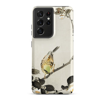 Bird on Branch - Ohara Koson Shin-hanga Samsung Case, Galaxy S21 Ultra / Matte, Smartphone Case Traditional Ink Painting Bird Branch