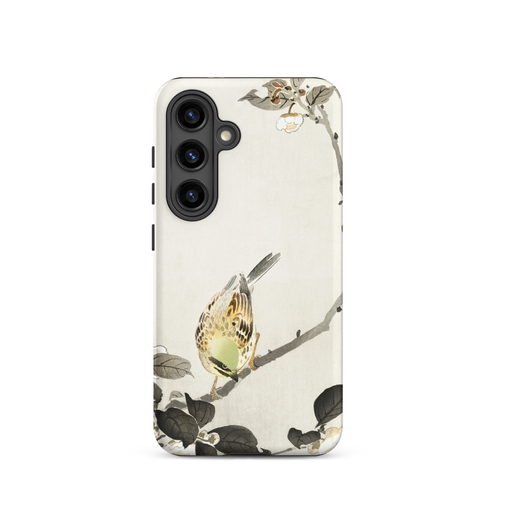 Bird on Branch Ohara Koson Shin Hanga Samsung Case, Galaxy S24 / Matte, White Phone Case Bird Branch Design