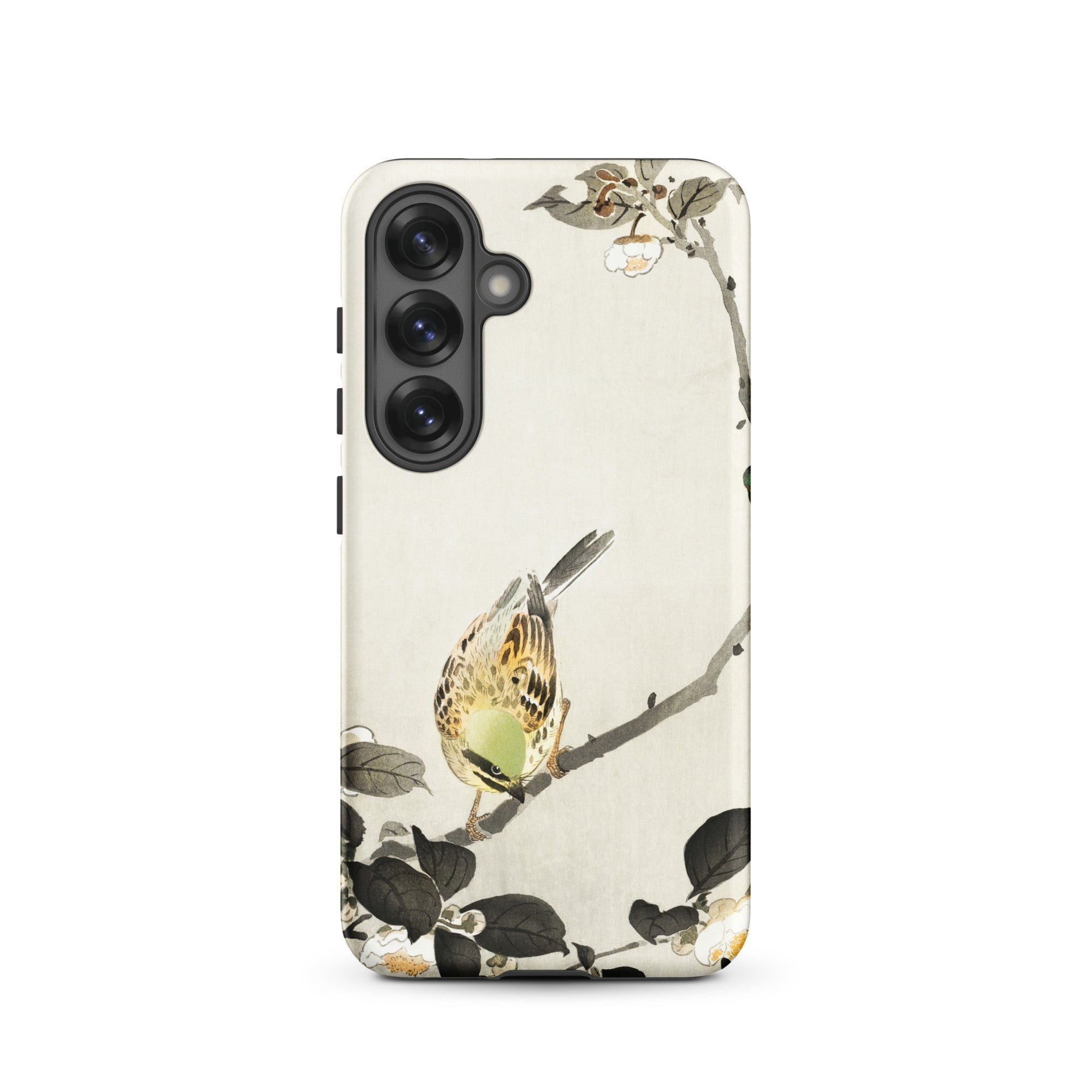 Bird on Branch Ohara Koson Shin Hanga Samsung Case, Galaxy S25 / Matte, White Phone Case Bird Branch Design
