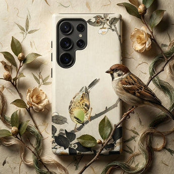 Vogel op Tak - Ohara Koson Shin-hanga Samsung Galaxy Hoesje, Mobiele Telefoonhoesjes, Toby Leon