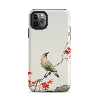 Bird on Maple - Ohara Koson Kachō-e Iphone Case, 11 Pro Max / Matte, Bird Maple Leaf Phone Case