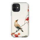Bird on Maple - Ohara Koson Kachō-e Iphone Case, 12 / Matte, Phone Case Japanese-style Painting Bird Perched Branch Red
