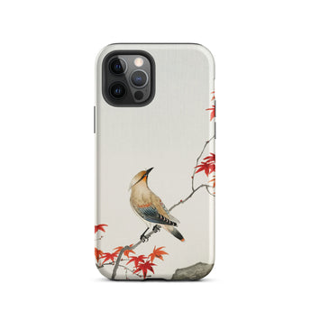 Bird on Maple - Ohara Koson Kachō-e Iphone Case, 12 Pro / Matte, Bird Maple Leaf Patterned Phone Case