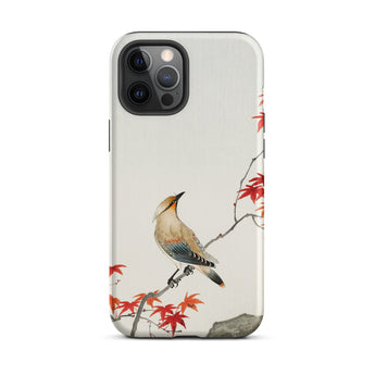 Bird on Maple - Ohara Koson Kachō-e Iphone Case, 12 Pro Max / Matte, Bird Maple Leaf Phone Case