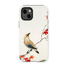 Bird on Maple - Ohara Koson Kachō-e Iphone Case, 13 Mini / Matte, Phone Case Painted Design Bird Perched Branch Red