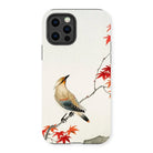 Bird on Maple - Ohara Koson Kachō-e Iphone Case, 13 Pro / Matte, Phone Case Delicate Painting Bird Perched Branch Red