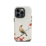 Bird on Maple - Ohara Koson Kachō-e Iphone Case, 14 Pro / Matte, Bird Maple Leaf Patterned Phone Case