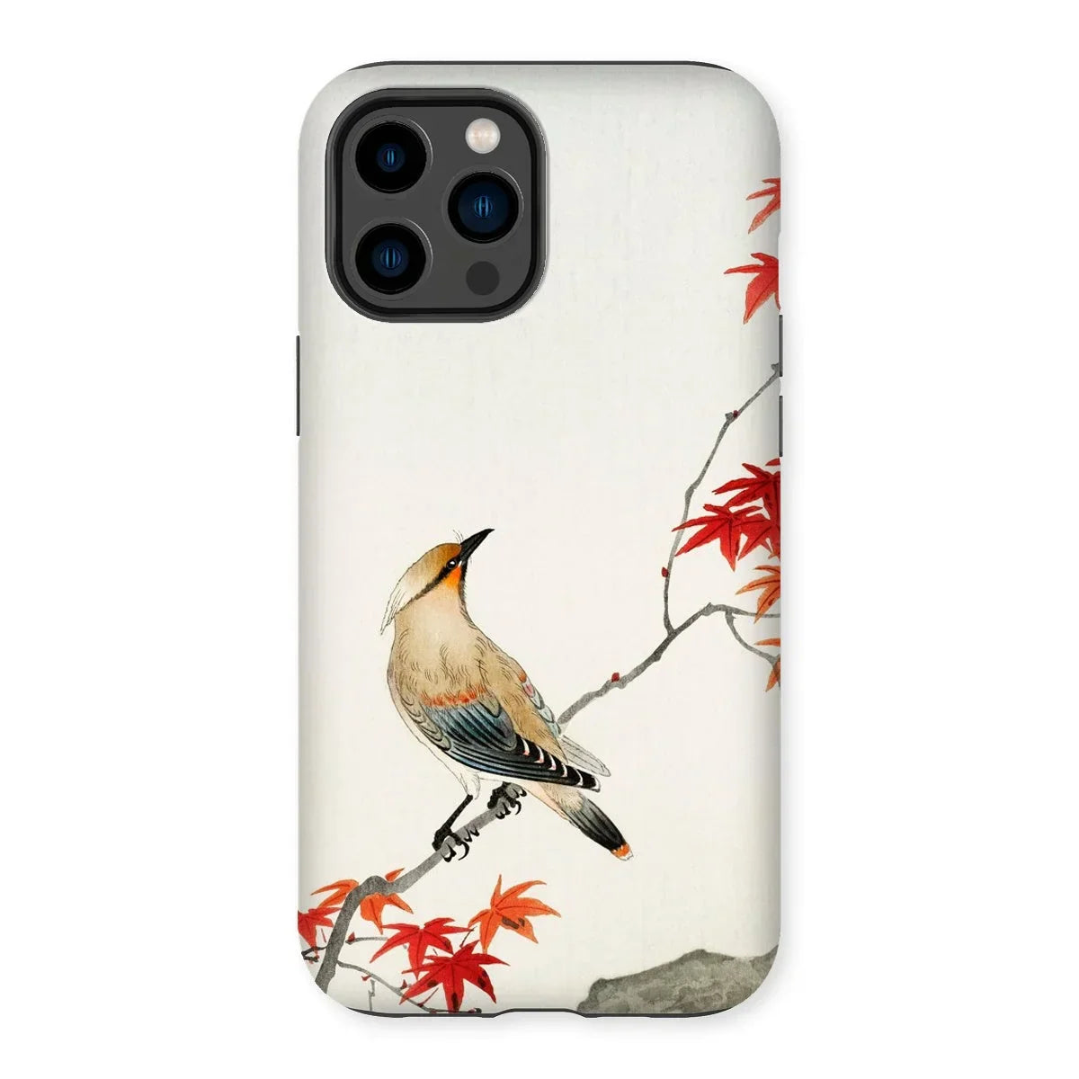 Bird on Maple - Ohara Koson Kachō-e Iphone Case, 14 Pro Max / Matte, Iphone Case Traditional Asian-style Painting Bird Perched Branch