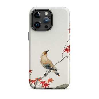 Bird on Maple - Ohara Koson Kachō-e Iphone Case, 15 Pro Max / Matte, Bird Maple Leaf Phone Case