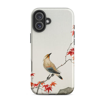 Bird on Maple - Ohara Koson Kachō-e Iphone Case, 16 Plus / Matte, Phone Case Bird Maple Leaf Design