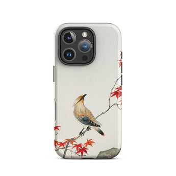 Bird on Maple - Ohara Koson Kachō-e Iphone Case, 16 Pro / Matte, Bird Maple Leaf Patterned Phone Case