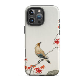 Bird on Maple - Ohara Koson Kachō-e Iphone Case, 16 Pro Max / Matte, Bird Maple Leaf Phone Case