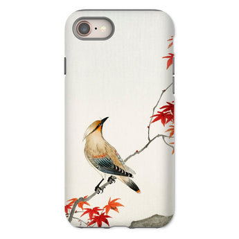 Bird on Maple - Ohara Koson Kachō-e Iphone Case, 8 / Matte, Phone Case Delicate Painting Bird Perched Branch Red