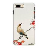 Bird on Maple - Ohara Koson Kachō-e Iphone Case, 8 Plus / Matte, Phone Case Painted Design Bird Perched Branch Red