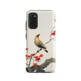 Bird on Maple - Ohara Koson Kachō-e Phone Case Samsung Galaxy S20 / Matte Delicate Illustration Perched Branches Vibrant Autumn Whispers