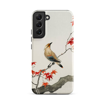 Bird on Maple - Ohara Koson Kachō-e Phone Case Samsung Galaxy S22 Plus / Matte Delicate Watercolor Illustration Perched Branches Autumn