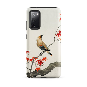 Bird on Maple - Ohara Koson Kachō-e Samsung Case, Galaxy S20 Fe / Matte, Phone Case Artistic Depiction Bird Branch Red Leaves