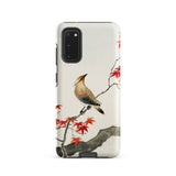 Bird on Maple - Ohara Koson Kachō-e Samsung Case, Galaxy S20 / Matte, Phone Case Illustration Bird Branch Red Leaves