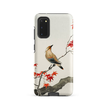 Bird on Maple - Ohara Koson Kachō-e Samsung Case, Galaxy S20 / Matte, Phone Case Illustration Bird Branch Red Leaves