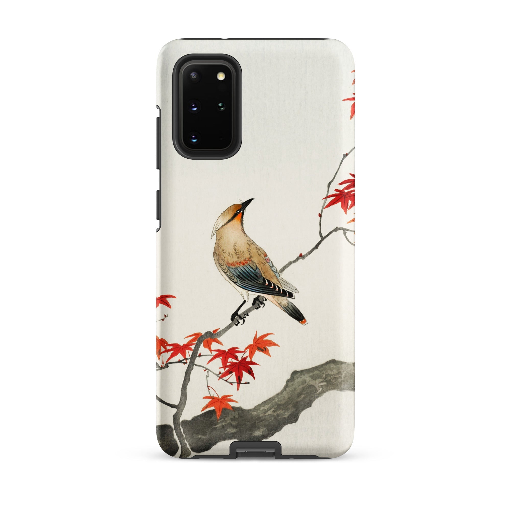 Bird on Maple Ohara Koson Kachō e Samsung Case, Galaxy S20 Plus / Matte, Smartphone Case Artistic Depiction Bird Branch Red Leaves