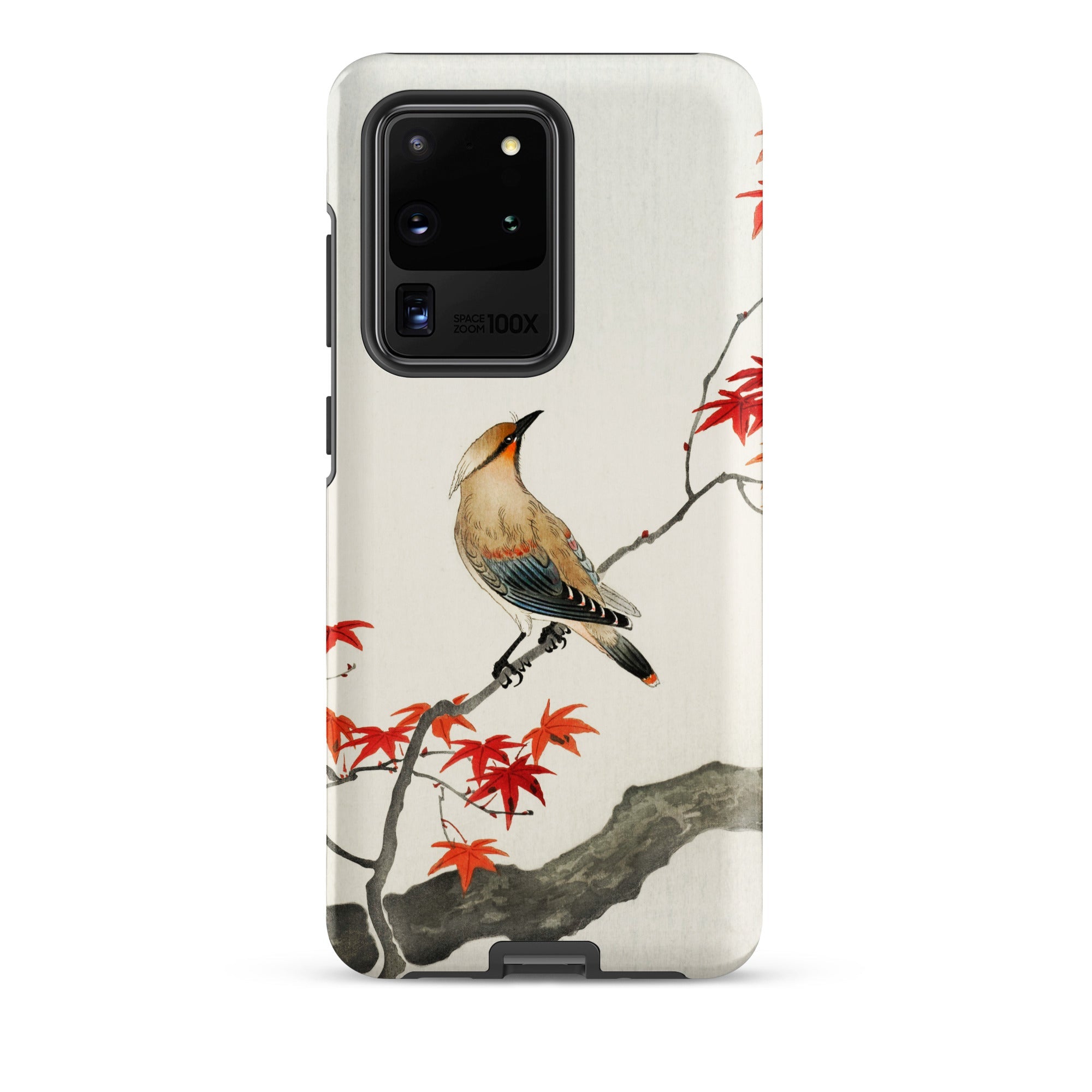 Bird on Maple Ohara Koson Kachō e Samsung Case, Galaxy S20 Ultra / Matte, Smartphone Case Traditional Asian Style Painting Bird Branch Red