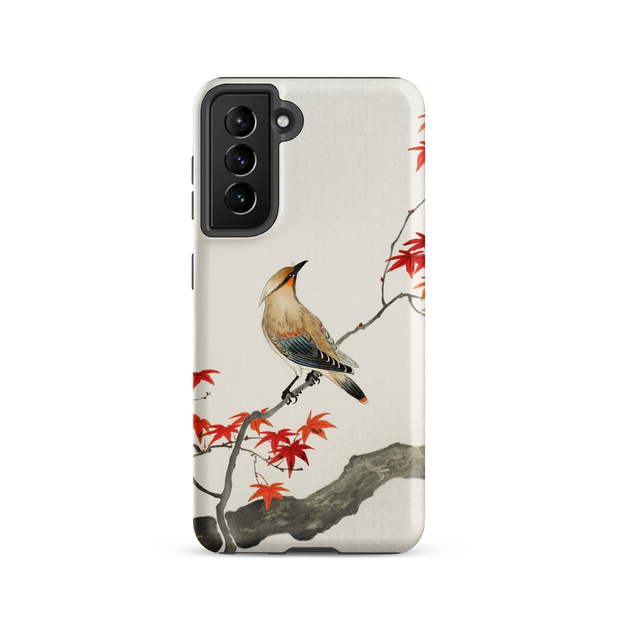 Bird on Maple Ohara Koson Kachō e Samsung Case, Galaxy S21 / Matte, Smartphone Case Artistic Depiction Bird Branch Red Leaves