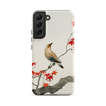 Bird on Maple - Ohara Koson Kachō-e Samsung Case, Galaxy S22 Plus / Matte, White Phone Case Painted Bird Branch Red Leaves